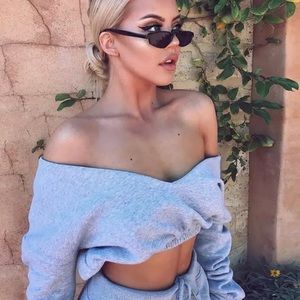 Grey cropped sweater